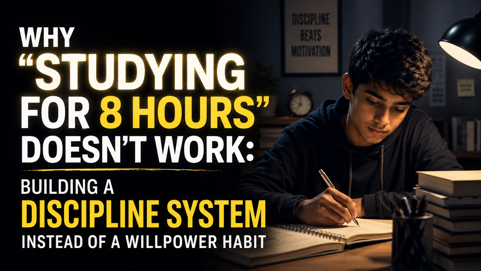 Why "Studying for 8 Hours" Doesn't Work: Building a Discipline System Instead of a Willpower Habit