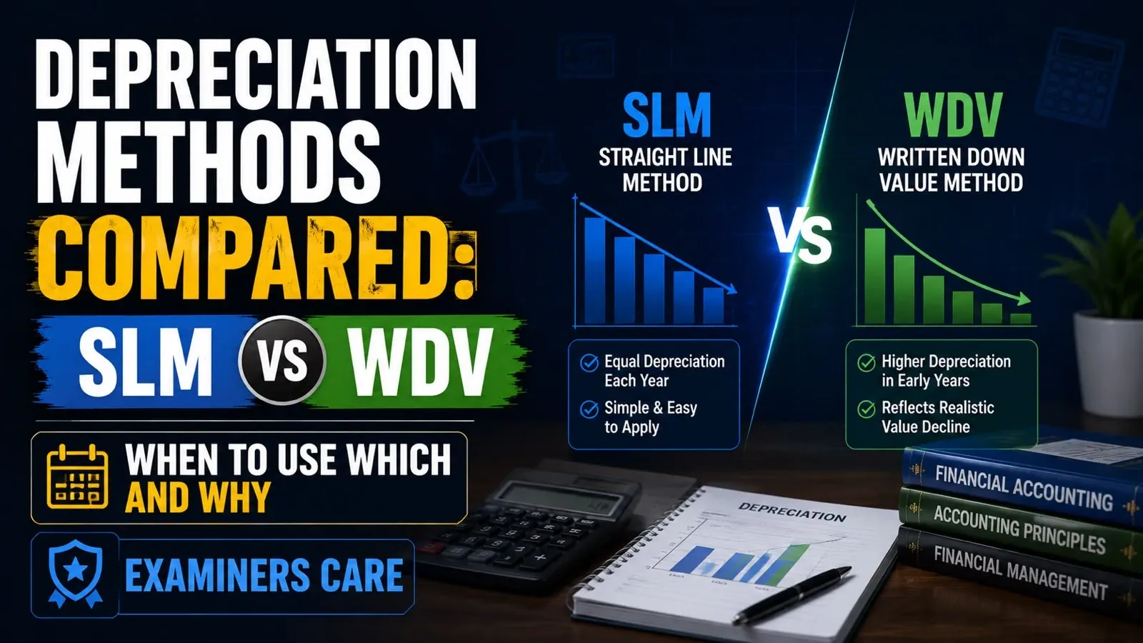 Depreciation Methods Compared: SLM vs WDV. When to Use Which and Why Examiners Care
