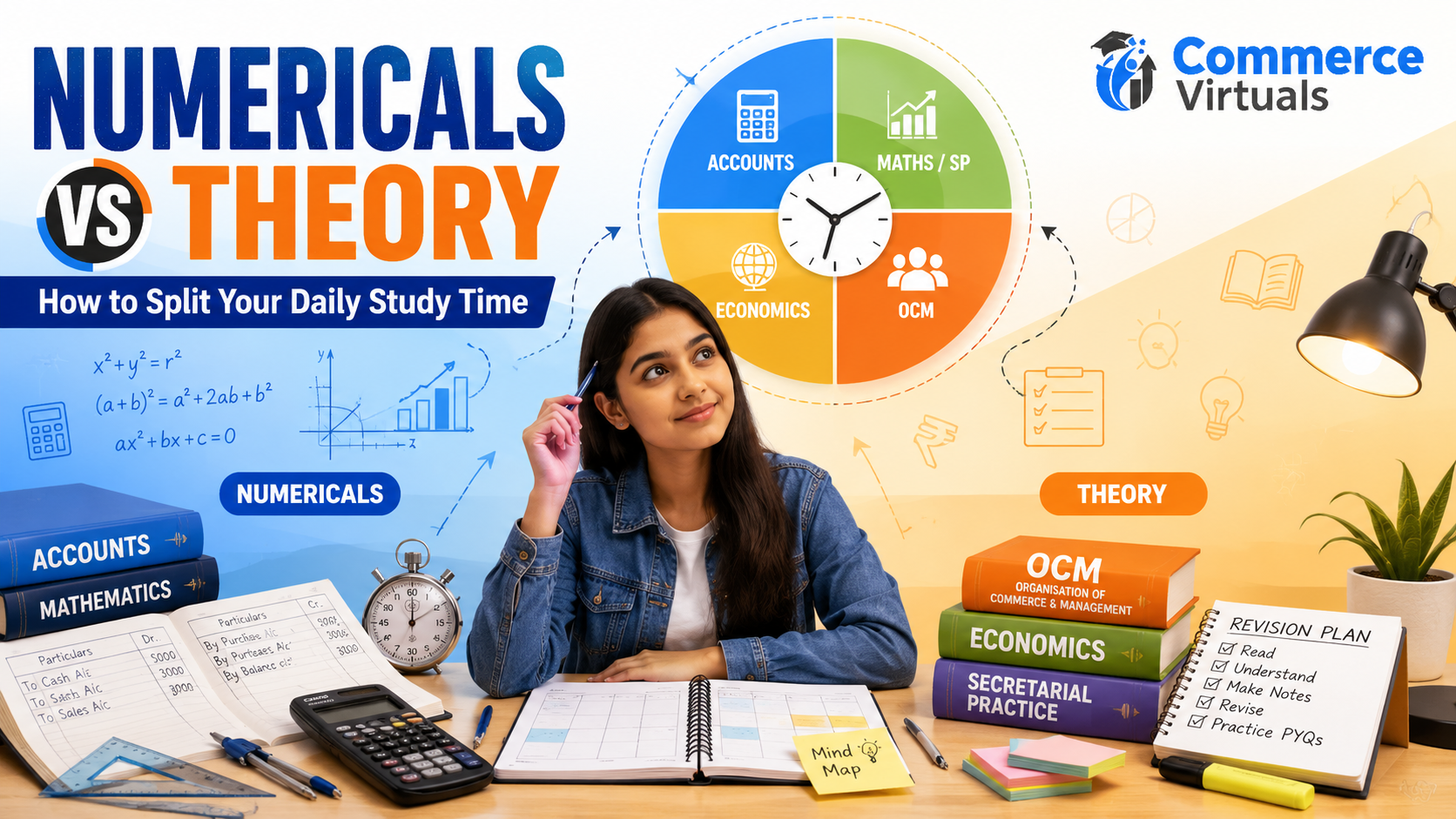 Numericals vs Theory: How to Split Your Daily Study Time Across OCM, Accounts, Economics & SP/Maths
